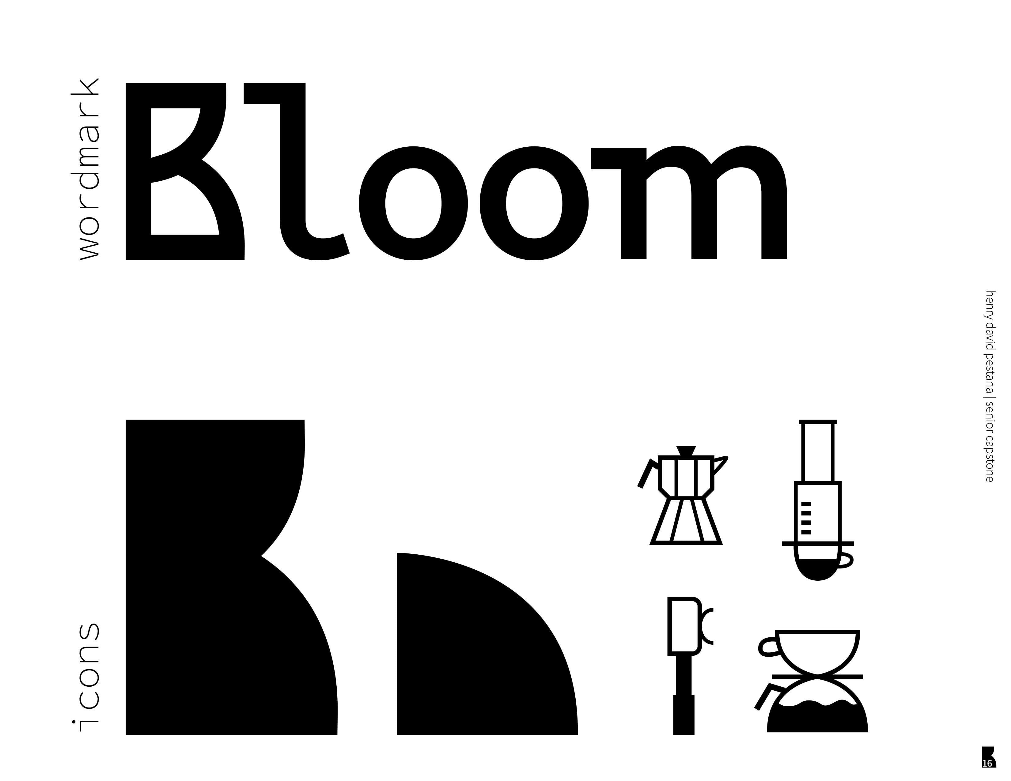 Icons and wordmark for the brand 'bloom'.