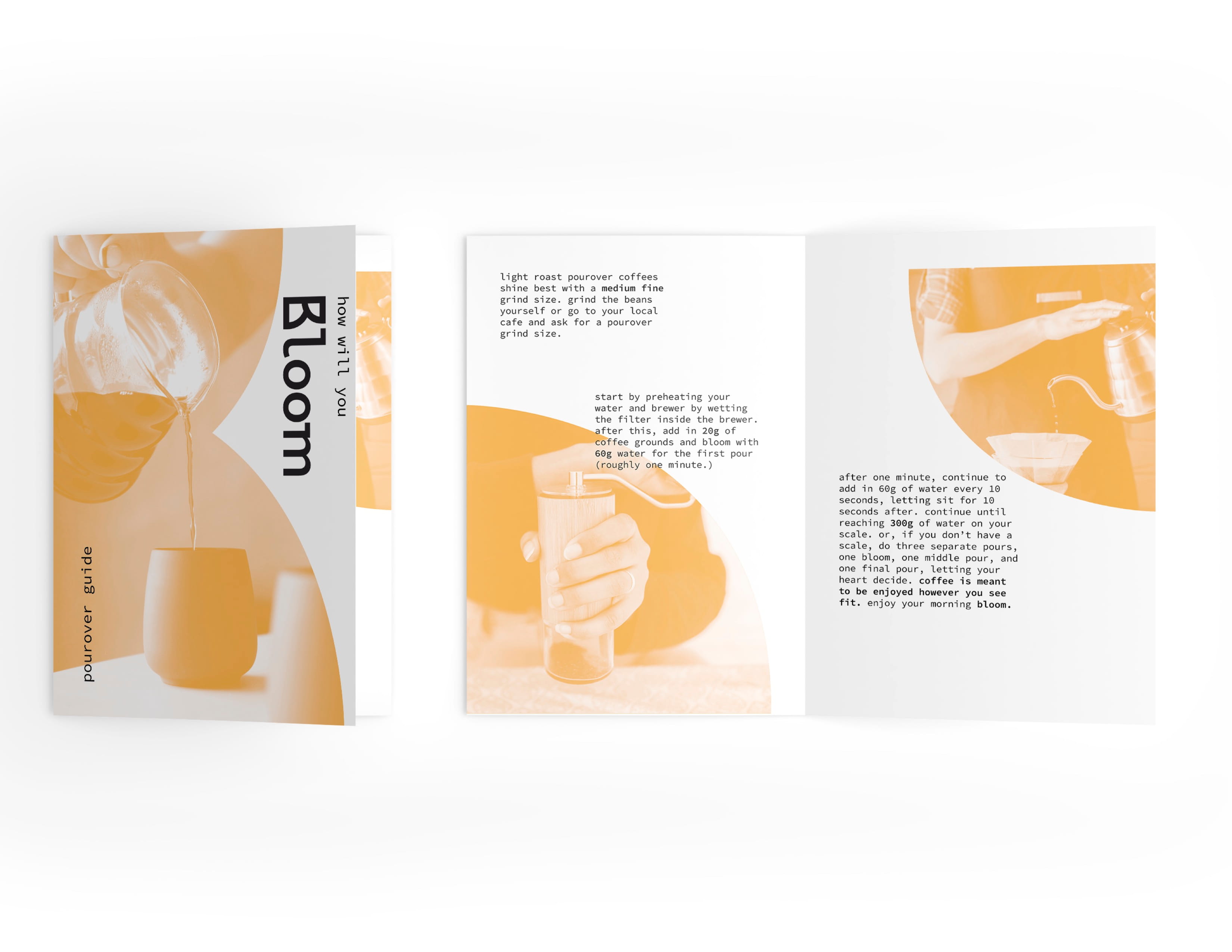 A pamphlet detailing how to brew specific coffee included in the starter's guide.